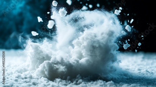 Exploding powder, a dramatic display of particle dispersal.