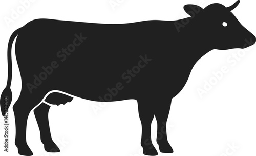 Cow Silhouette Vector Clipart PNG Farm Animal Graphic