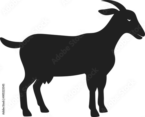 Goat Silhouette Vector Graphic PNG Clipart