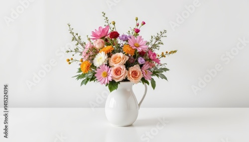 Wallpaper Mural A pristine white vase is filled with a variety of flowers. Torontodigital.ca