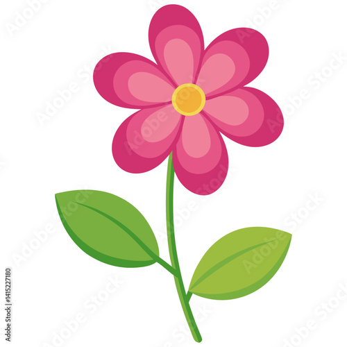 Cute pink cartoon flower illustration
