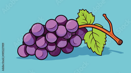 Elegant Grapes Fruit Vector Illustration in One Line Sketch Style