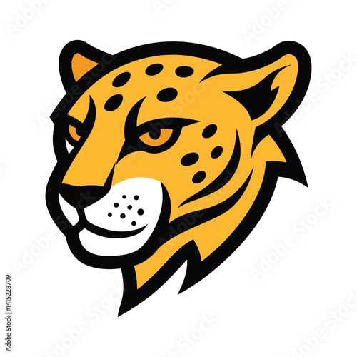 cheetah animal head mascot logo vector art illustration