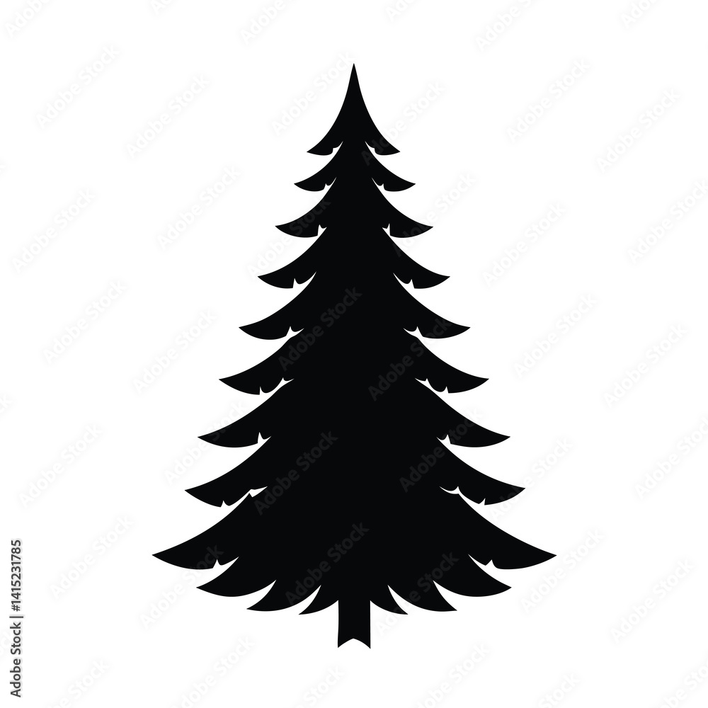 Christmas tree silhouette vector illustration, Set of Christmas tree silhouette Christmas tree silhouette vector illustration, Set of Christmas tree silhouette