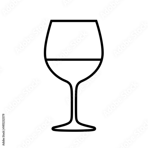 Chic wine glass illustration for dining and celebration occasions