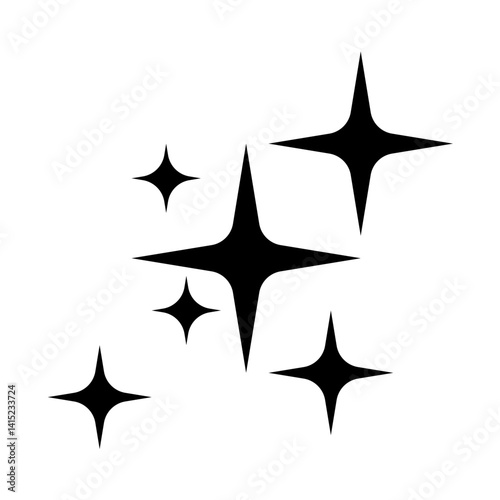 Minimalist Star Sparkle and Twinkle Vector Icon. Vector Illustration