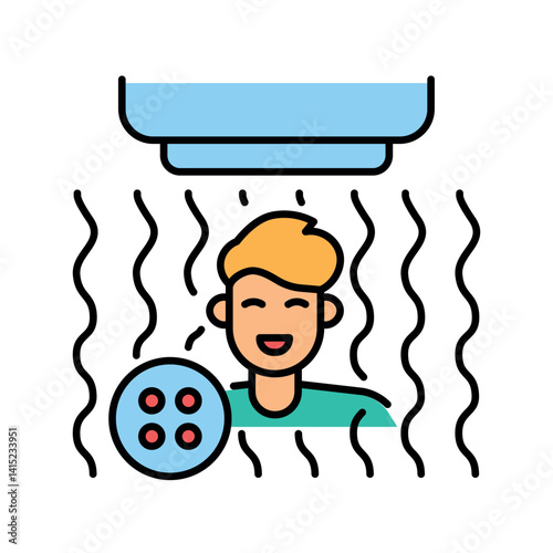 red light therapy color flat icon for digital and print projects.