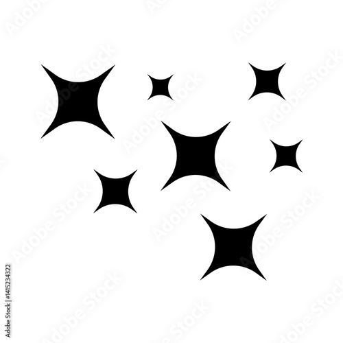 Minimalist Star Sparkle and Twinkle Vector Icon. Vector Illustration