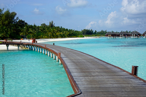 Fototapeta Naklejka Na Ścianę i Meble -  pier view on a maldive island