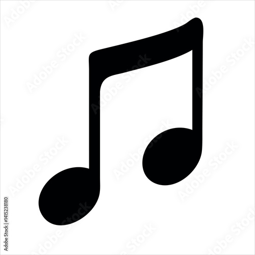 Musical note icon vector illustration design with treble clef symbol. photo