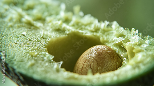 Obraz na płótnie Fresh cut avocado with seed intact w salonie