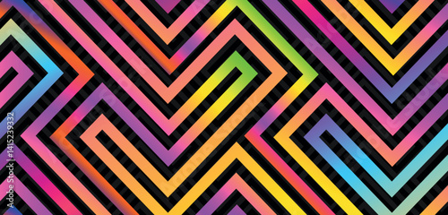 Colorful chevron zigzag lines geometric vector background