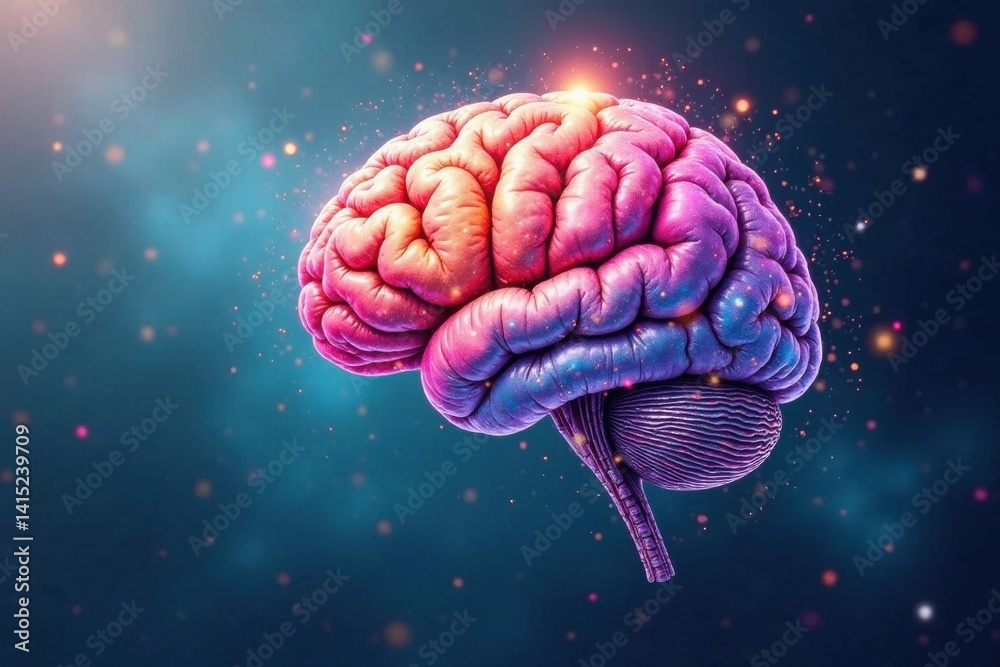 Illuminated Human Brain A Vibrant Representation of Cognitive Function and Neurological Processes Illuminated Human Brain A Vibrant Representation of Cognitive Function and Neurological Processes