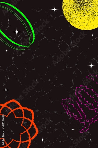 Black frame background, abstract geometric shape design