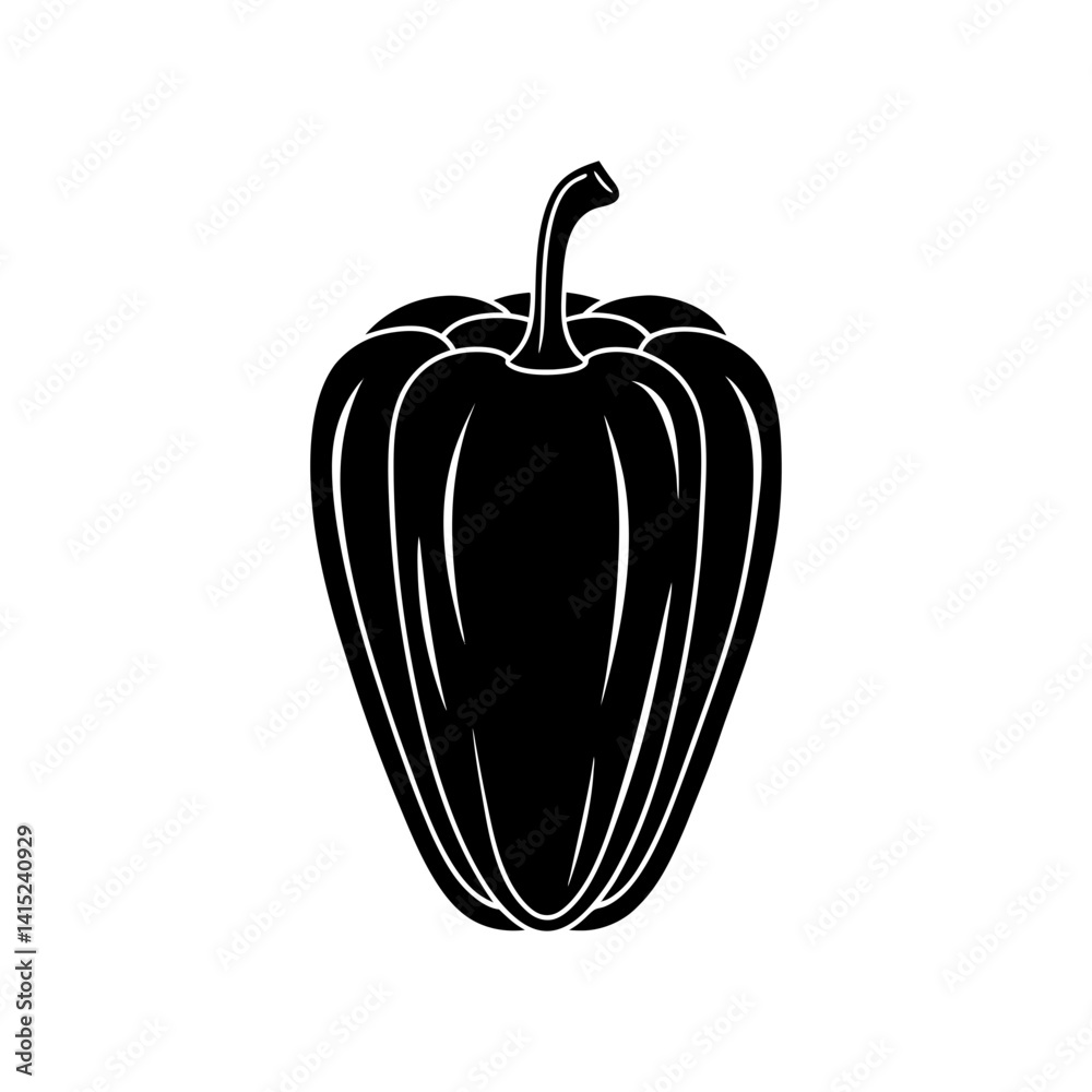 Obraz premium Pepper Silhouette vector illustration