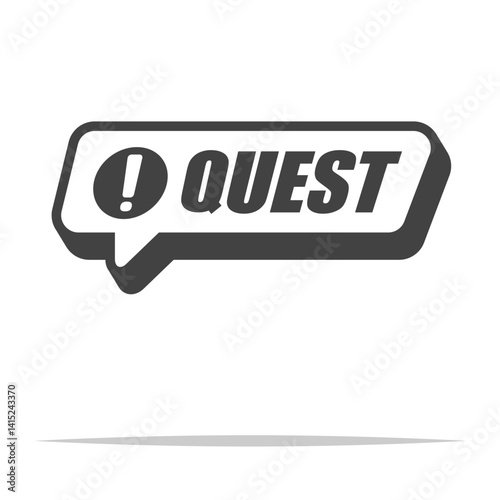 Quest speech bubble outline icon transparent vector isolated