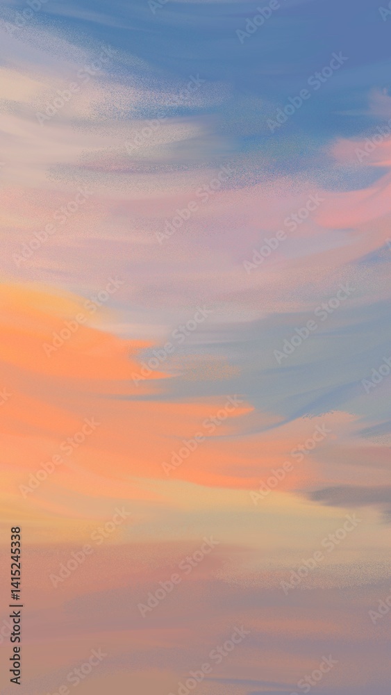 Aesthetic landscape wallpaper, colorful sunset design