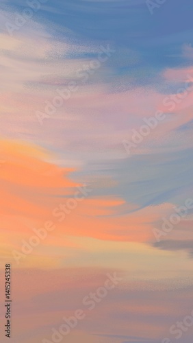 Obraz na płótnie Aesthetic landscape wallpaper, colorful sunset design w salonie