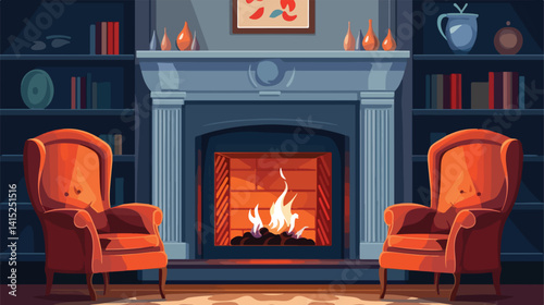 Elegant Fireplace in Modern Living Room Interior Design