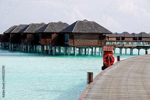 Fototapeta Naklejka Na Ścianę i Meble -  water villas on a exotic maldives island