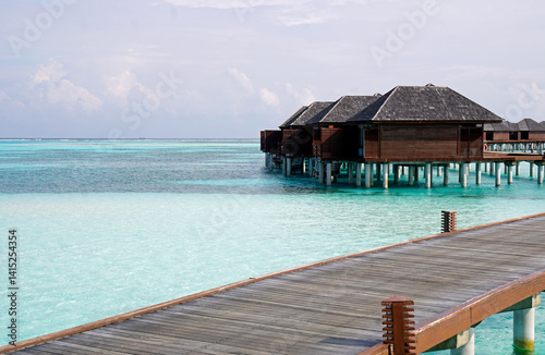 Fototapeta Naklejka Na Ścianę i Meble -  water villas on a exotic maldives island