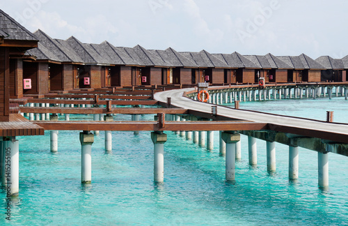 Fototapeta Naklejka Na Ścianę i Meble -  water villas on a exotic maldives island