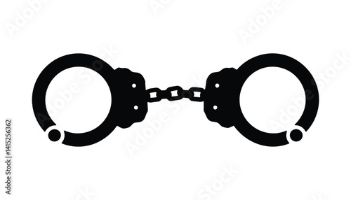 Handcuffs Vector Icon with Chain