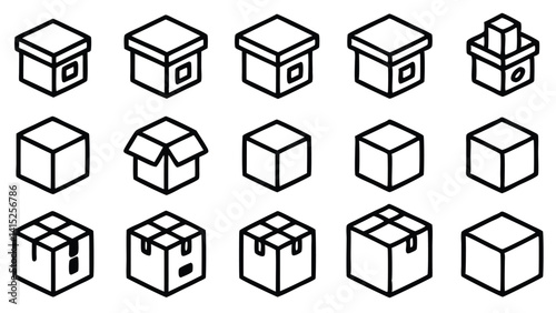 This image displays a set of house and building icons, representing various residential and architectural structures