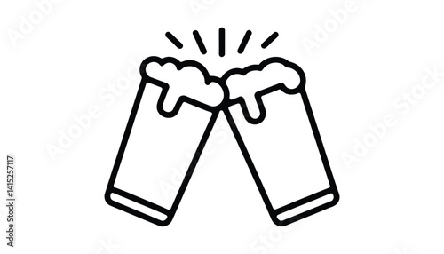 Clinking Glasses Cheers Celebration Icon Vector