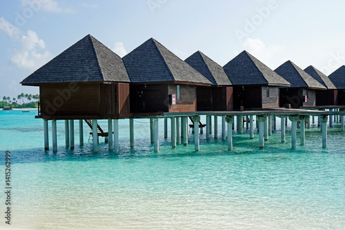 Fototapeta Naklejka Na Ścianę i Meble -  water villas on a exotic maldives island
