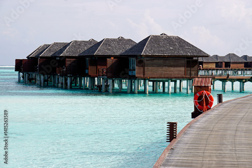 Fototapeta Naklejka Na Ścianę i Meble -  water villas on a exotic maldives island