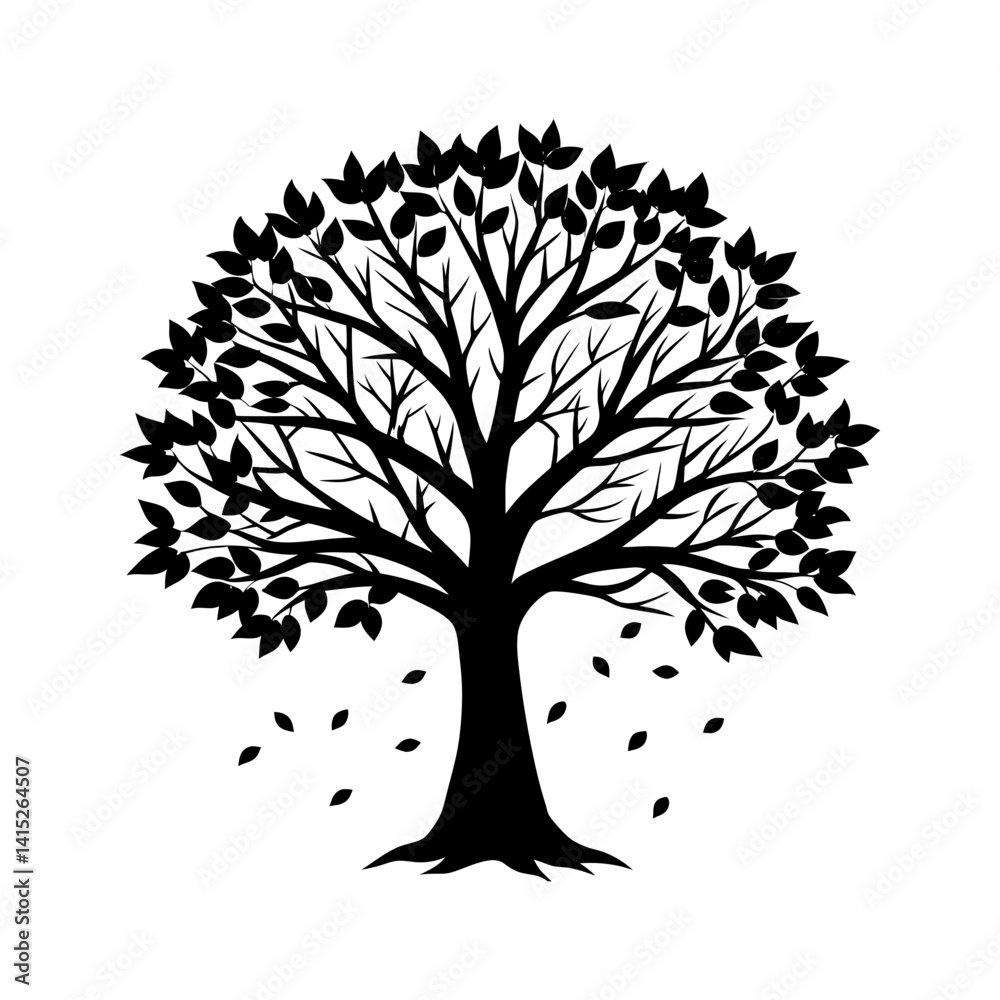 Obraz premium Fall Tree Silhouette vector illustration