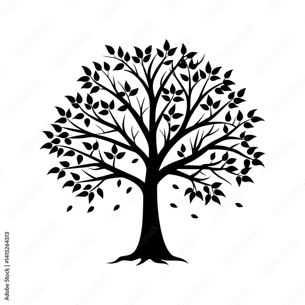 Obraz premium Fall Tree Silhouette vector illustration