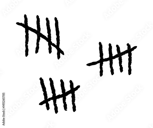 Doodle sketch style of Hand drawn Count bar cartoon. count stick doodle.