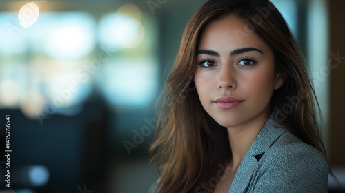 A Hispanic female employee. Working in an office. A female employee showing in an office. AI generated. Free Download A Hispanic female employee. Working in an office. A female employee showing in an office. AI generated. - GFXLoad