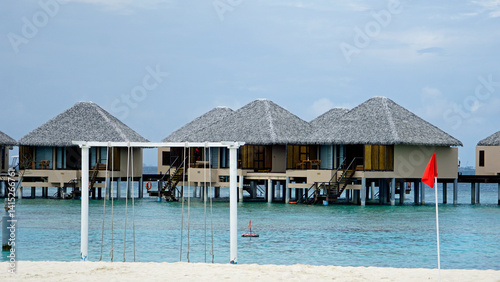 Fototapeta Naklejka Na Ścianę i Meble -  water villas on a exotic maldives island