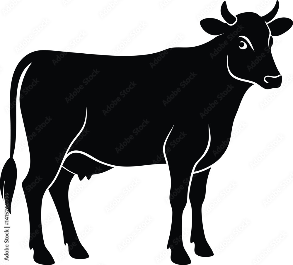 cow silhouette isolated on white background cow silhouette isolated on white background