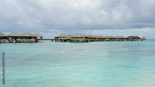 Fototapeta Naklejka Na Ścianę i Meble -  water villas on a exotic maldives island
