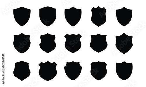 Shield icon. shield vector icon set. badge, protection, security, safety vector on white background.