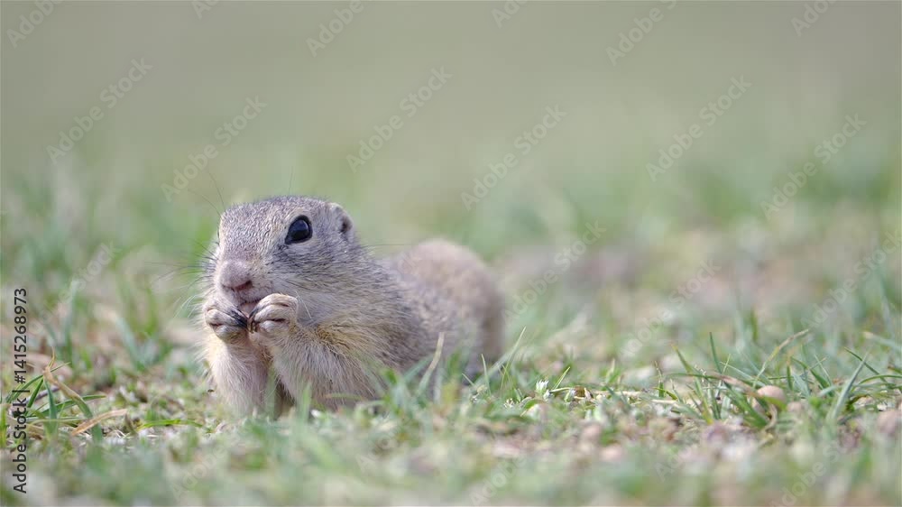 European Ground Squirrel Exploring Meadow on a Sunny Day European Ground Squirrel Exploring Meadow on a Sunny Day