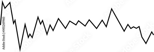 Market data shown with a single vector line demonstrating transitions in performance.