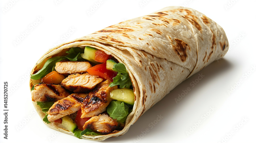 Fresh tortilla wraps with fillings