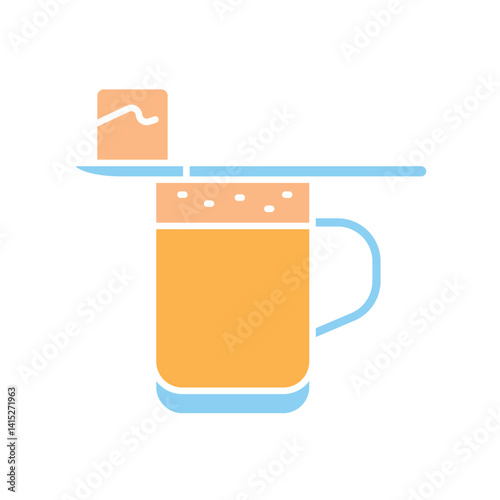Bulletproof coffee color flat icon for digital and print projects.