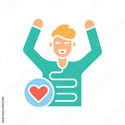 Gut health color flat icon for digital and print projects.