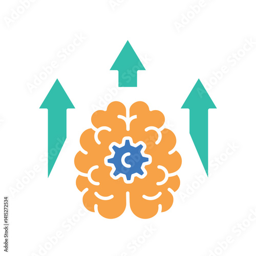 neuroplasticity color flat icon for digital and print projects.