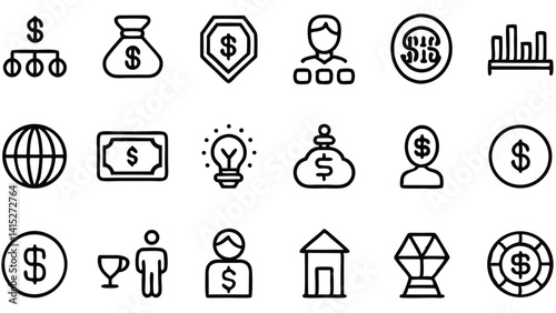 A vector set features religious symbols and icons, a design illustration for web use