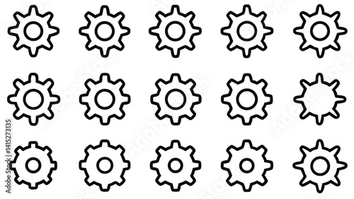 set of vector icons: animals, zodiac, gear machine design