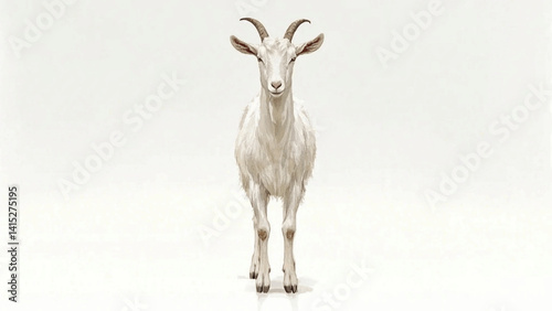 Gentle grazer of liquid light goat isolated watercolor vector illustration svg 