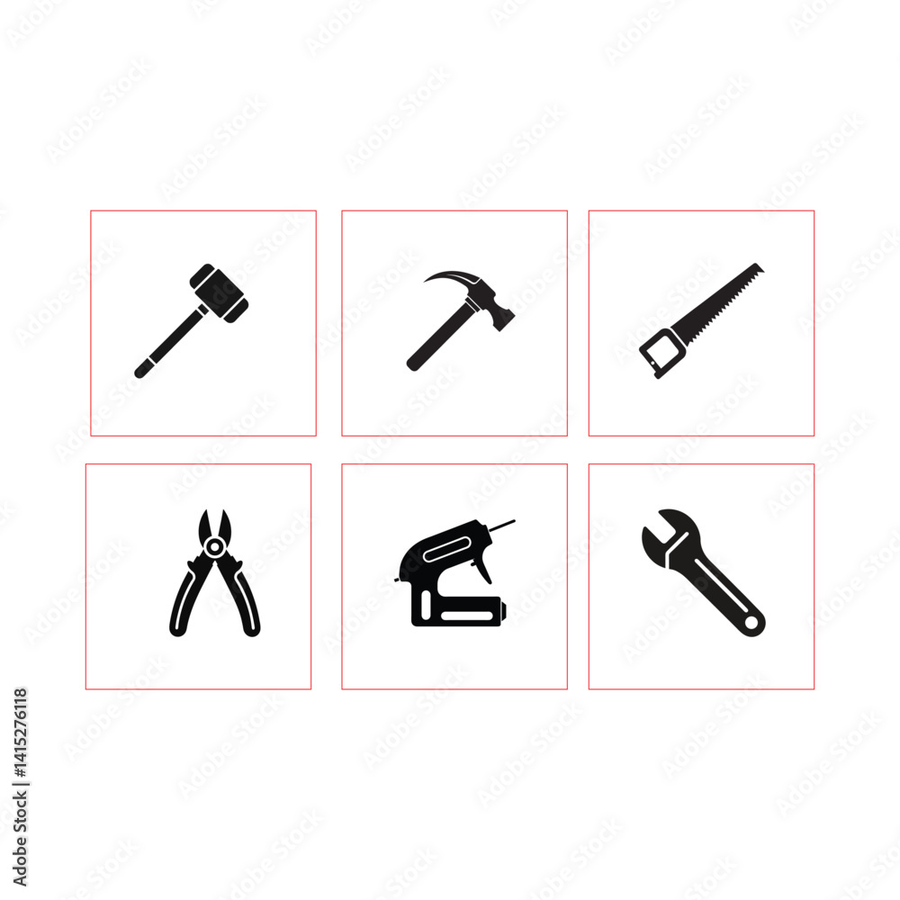 Fototapeta premium Essential Hand Tools: Must-Have Equipment for DIY and Construction Projects