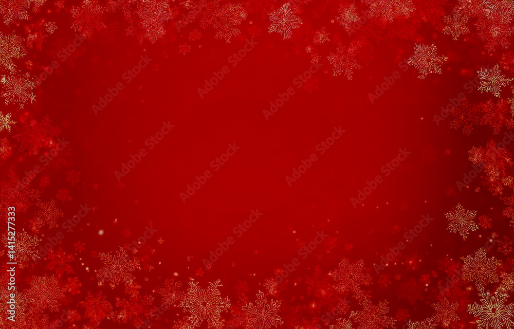 Red background with snowflakes, festive atmosphere, simple and clean design, high resolution, with space for text or images in the center of the frame Red background with snowflakes, festive atmosphere, simple and clean design, high resolution, with space for text or images in the center of the frame